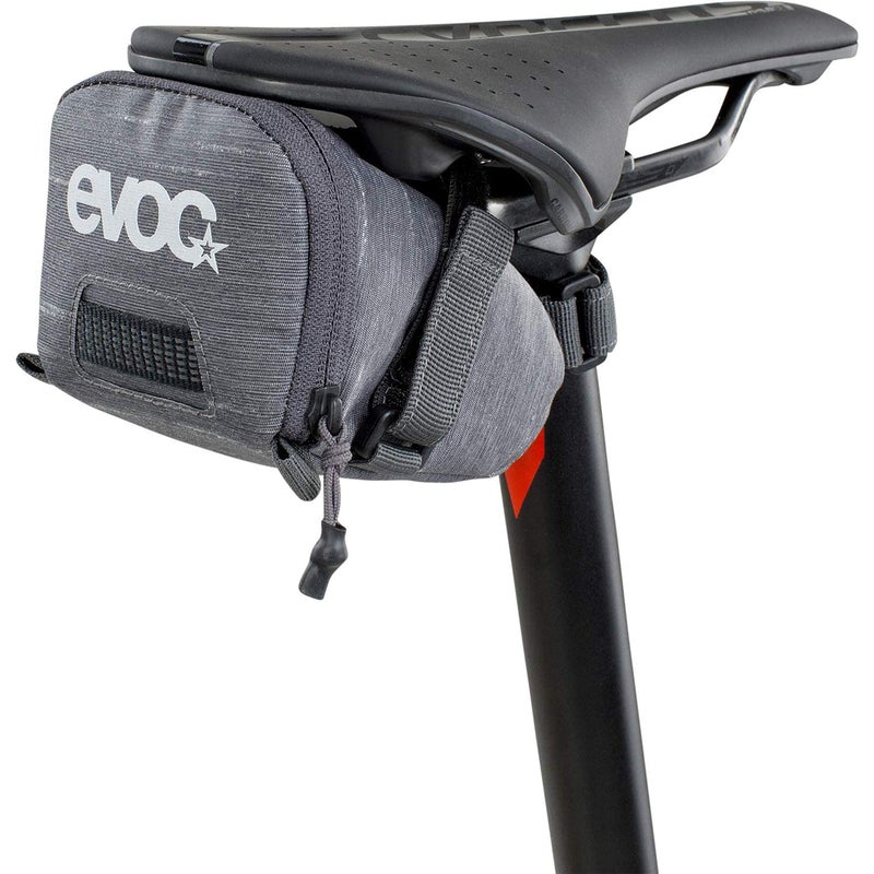 EVOC SEAT BAG TOUR saddle bag, Bicycle frame bag for more storage space on the seat post (size: L, 1L storage space, abrasion-resistant, water-repellent, Hypalon reinforcement), Carbon Grey - Image 4